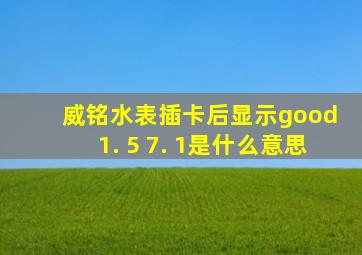 威铭水表插卡后显示good 1. 5 7. 1是什么意思